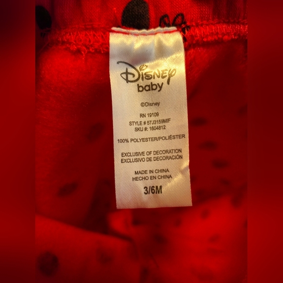 Disney Red Minnie Mouse Pajama Bottoms - Picture 5 of 5